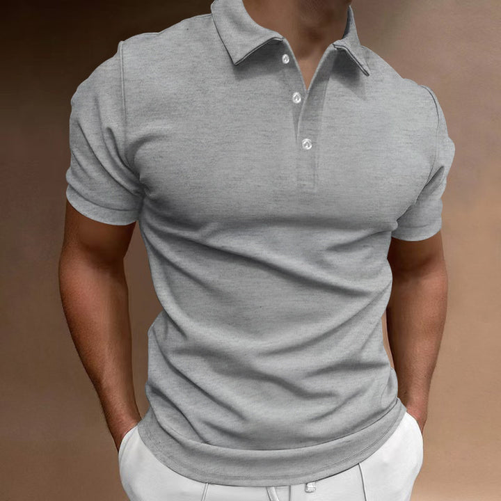 Herren nan schlank geschnittenes Stretch-Poloshirt mit Kentkragen und elastischem Saum Drune