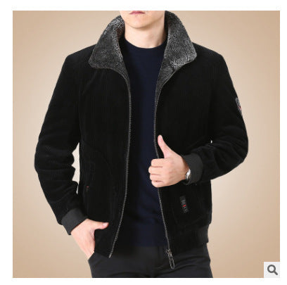 Herren Lässige Cordjacke mit Fleecefutter Drune