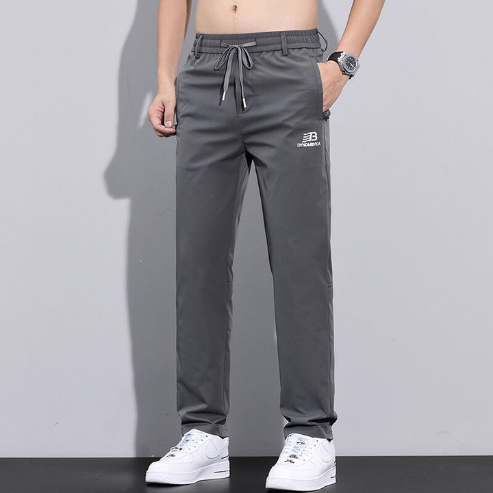 Herren Sportliche Freizeithose mit verstellbarem Kordelzug und seitlichen Reißverschlusstaschen Drune