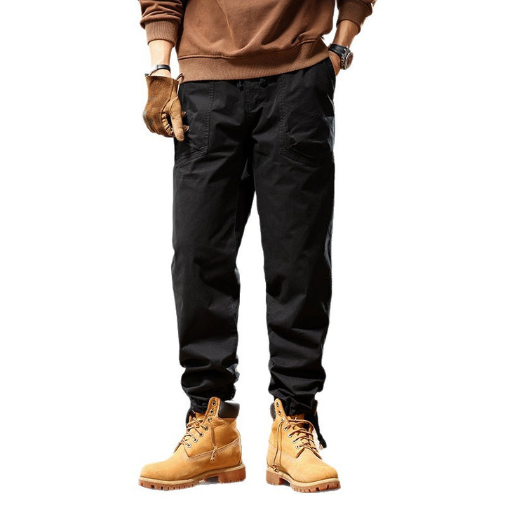 Herren Utility-Cargohose im Joggerstil mit elastischem Komfortbund, Multifachtaschen und Zugbändern am Knöchel Drune