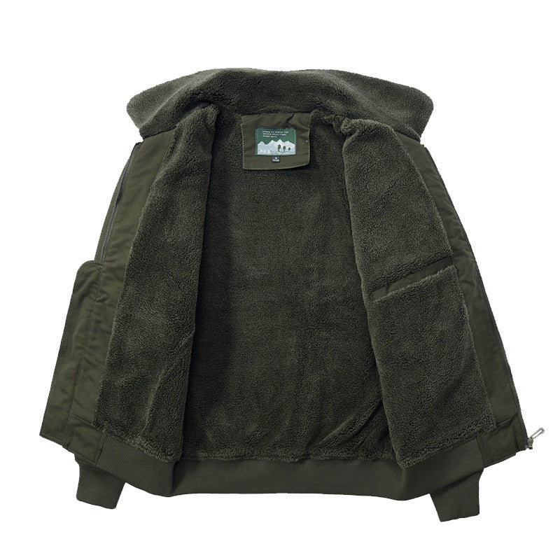 Herren Modische Übergangsjacke mit Teddy-Futter Drune