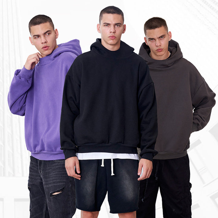 Herren Oversize Kapuzenpullover aus schwerer French-Terry mit Raglanärmeln Drune