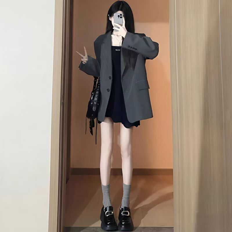Damen Oversized Blazer mit Taschen Drune