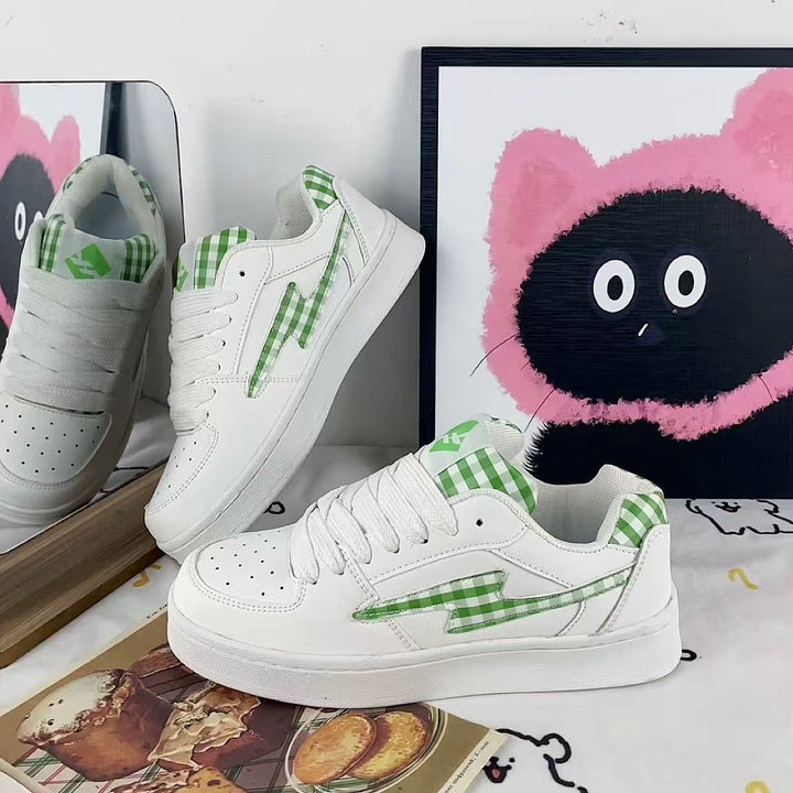Damen Sneakers im modernen Karo-Design mit atmungsaktiven Materialien Drune