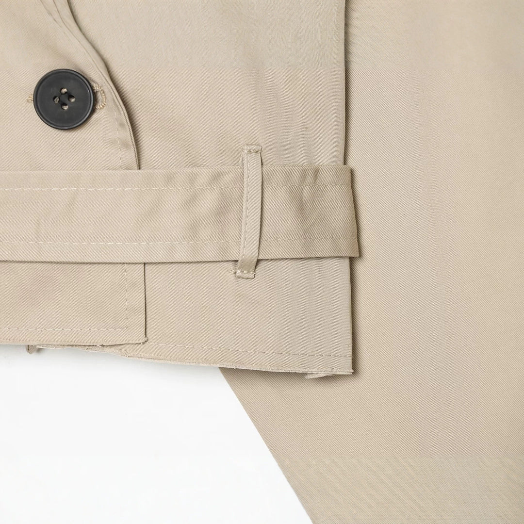 Damen Cropped‑Trenchjacke im Boxy‑Cropped‑Schnitt mit Schulterklappen und Taillengürtel Drune