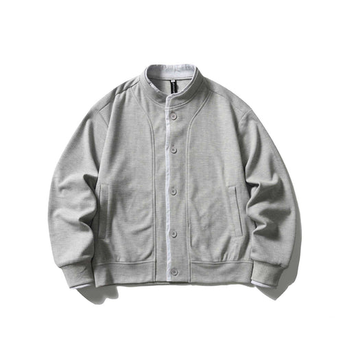 Unisex Kurz geschnittene Boxy‑Blousonjacke mit Waffelstruktur, Stehkragen und kontrastpaspel Drune