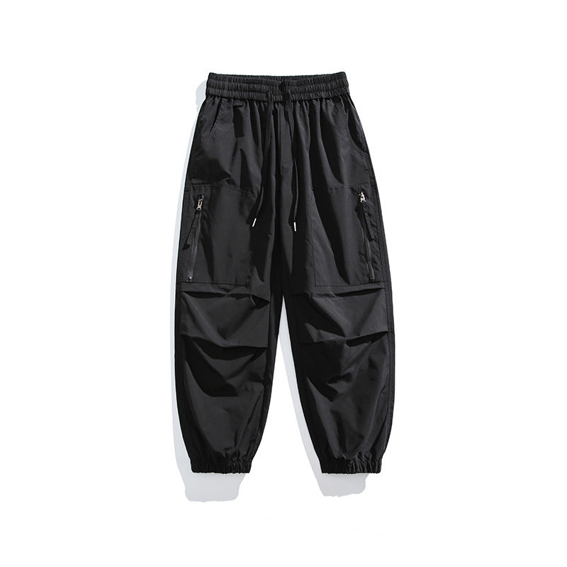 Herren Taktische Cargo-Joggerhose mit elastischem Bund, Reißverschluss‑Taschen und geripptem Knöchelabschluss Drune