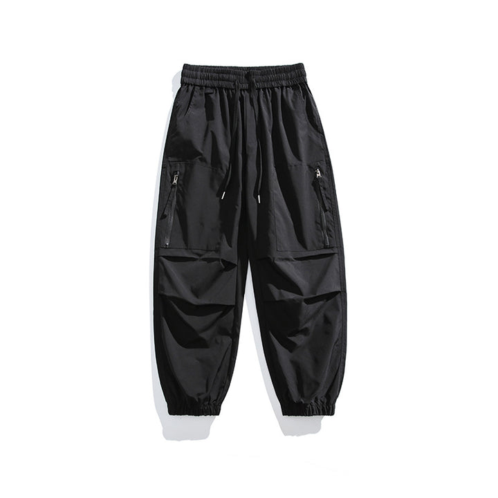 Herren Taktische Cargo-Joggerhose mit elastischem Bund, Reißverschluss‑Taschen und geripptem Knöchelabschluss Drune