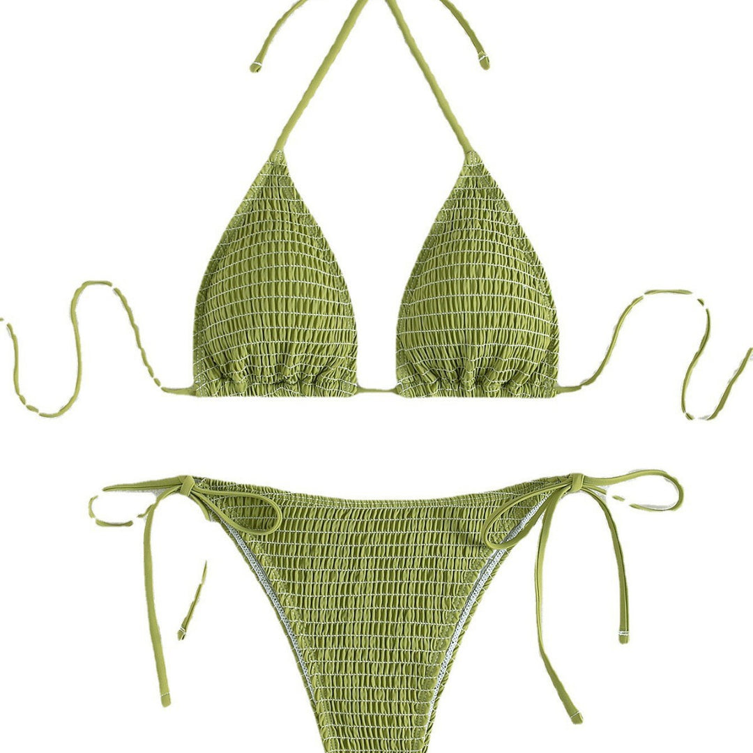 Damen Triangel-Bikini Set mit verstellbaren Trägern und minimalistischem Design Drune