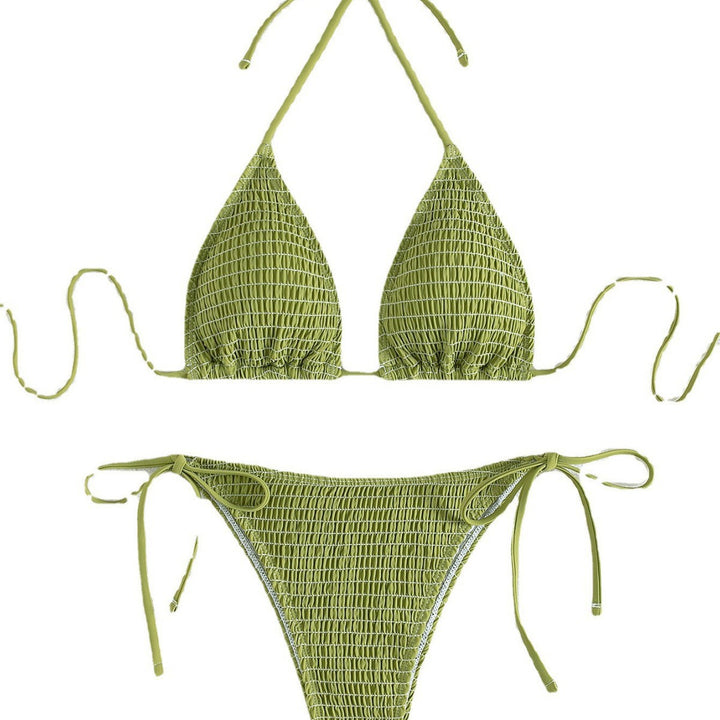 Damen Triangel-Bikini Set mit verstellbaren Trägern und minimalistischem Design Drune