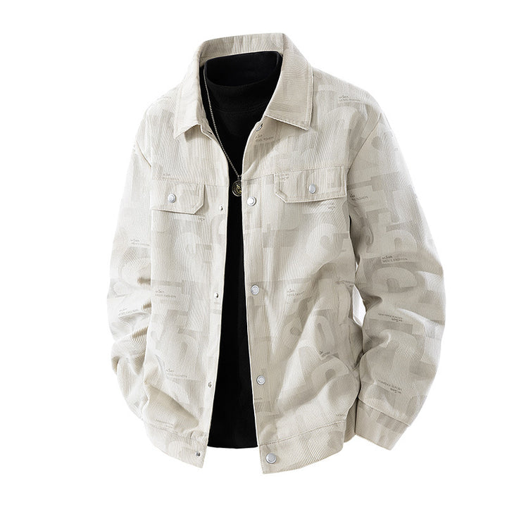 Herren Modische Jacke mit Schlaufen Kragen Drune