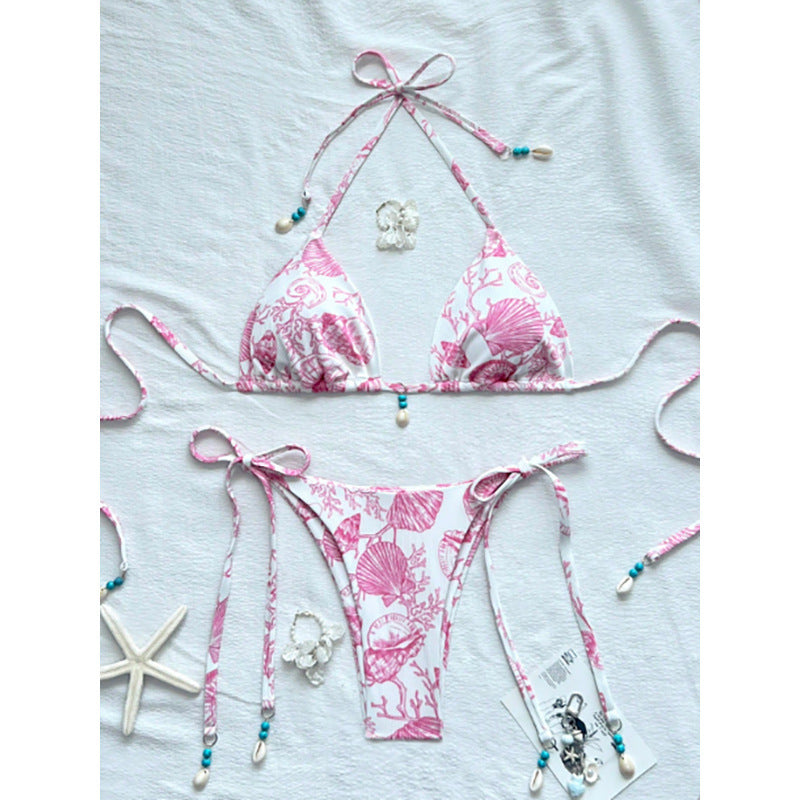 Damen Triangel-Bikini-Set mit raffinierten Schnürdetails und maritime Akzenten Drune