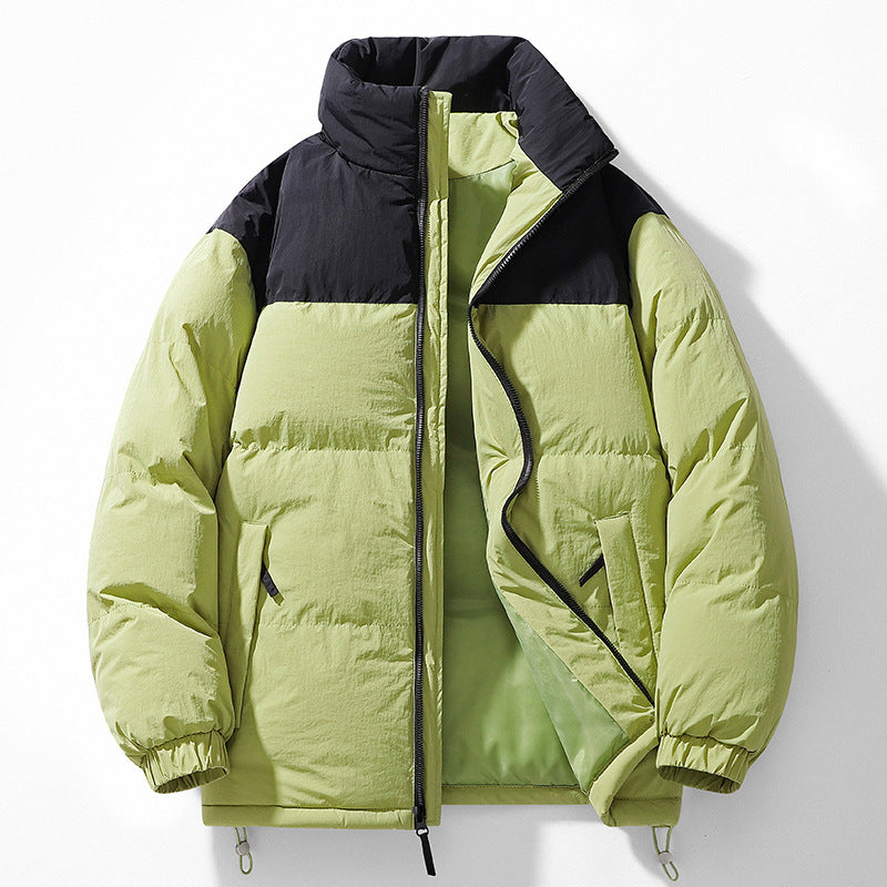 Herren gesteppte Thermo-Steppjacke mit hohem Stehkragen, Zwei-Wege-Reißverschluss und Kordelzugsaum Drune