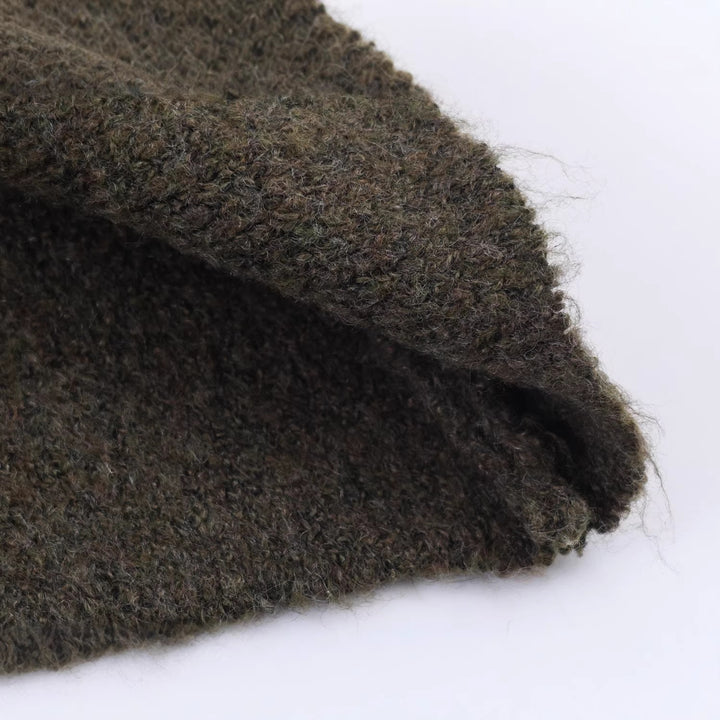 Damen Kurze Bouclé-Strickjacke mit Perlen- und Perlenapplikation an den Schultern Drune