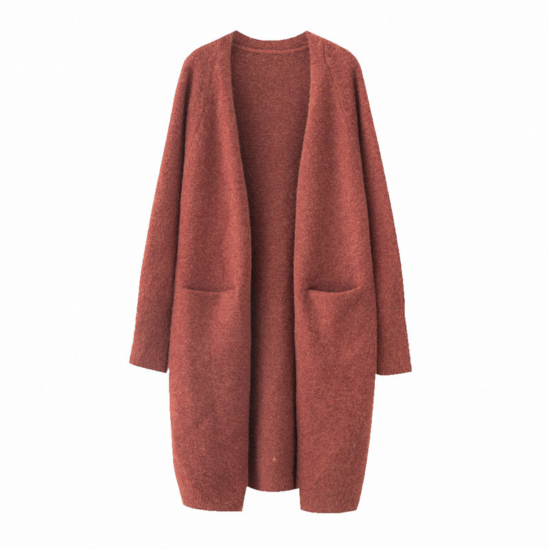 Damen Lässige Strickjacke mit tiefen Taschen und offenem Schnitt Drune