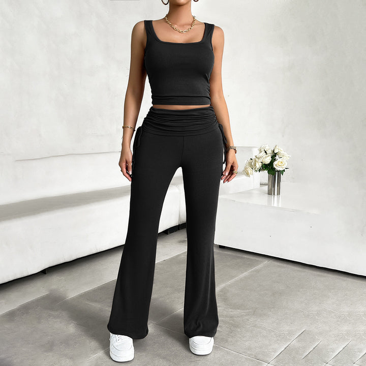 Damen funktionale Kombination aus ärmellosem Top und fließenden Hose Drune
