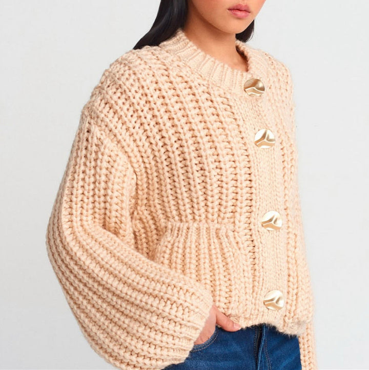 Damen Grobstrick-Pullover mit Taschen und Oversize-Silhouette Drune