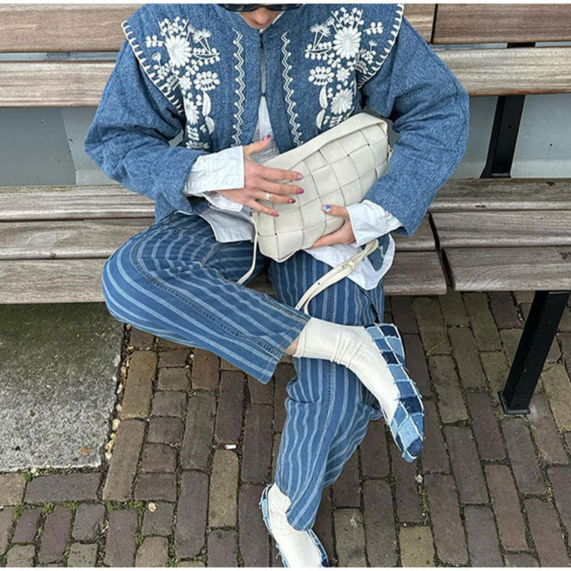Damen Leichte bestickte Übergangsjacke mit praktischen Taschen Drune