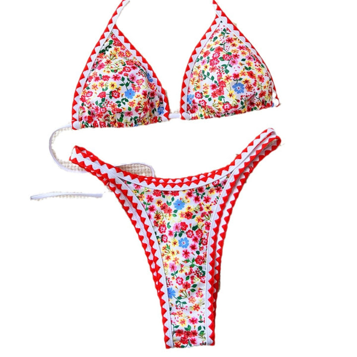 Damen Triangel-Bikini mit floralen Akzenten Drune