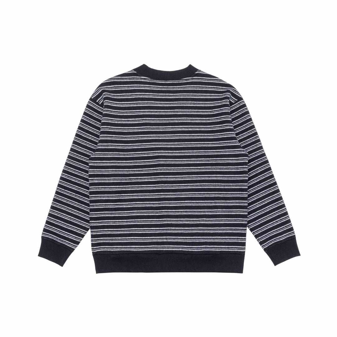 Herren Gestreifte Knopfcardigan mit V‑Ausschnitt, Eingrifftaschen und Rippenbündchen Drune
