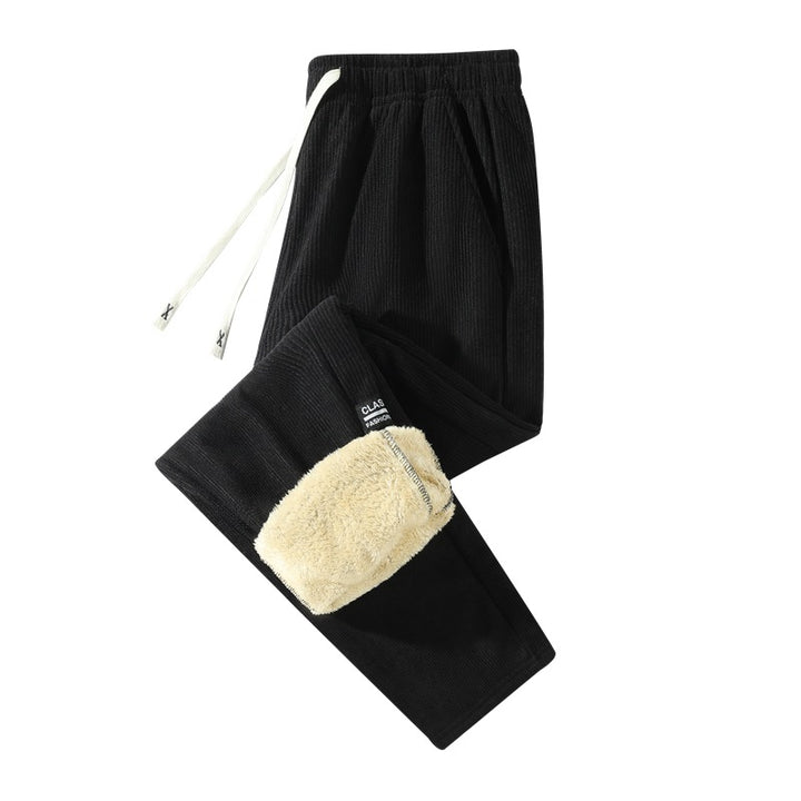Damen Gefütterte Cord-Jogginghose mit Teddyfutter, Kordelzugbund & Seitentaschen Drune