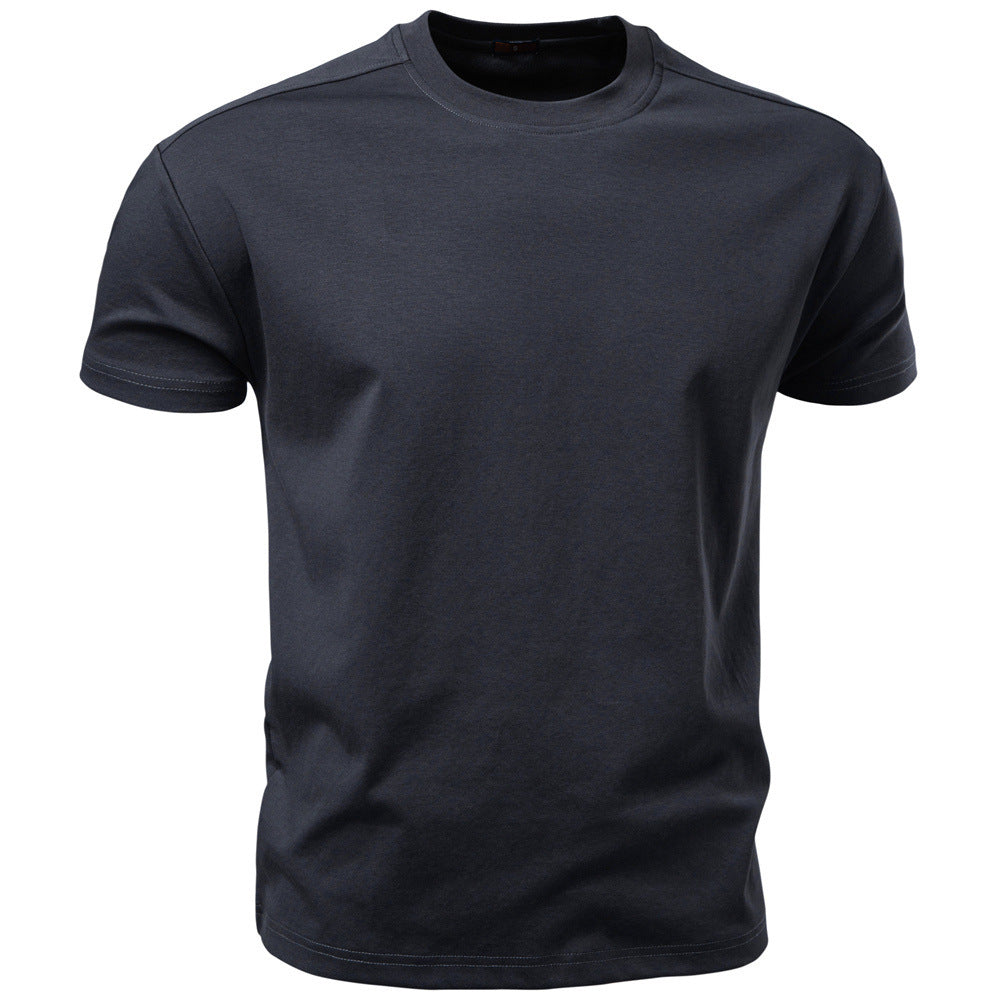 Herren nan klassisches Baumwolljersey Rundhalsshirt mit verstärktem Kragen Drune