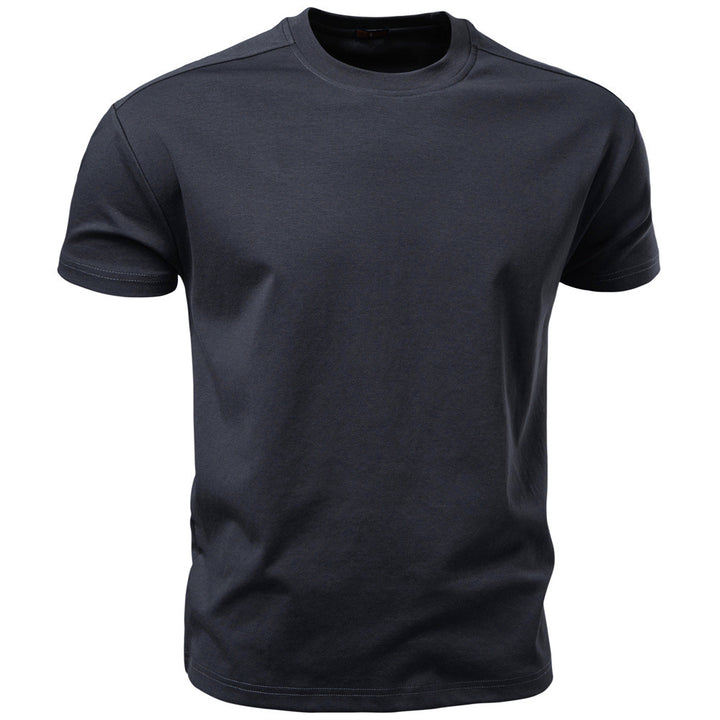 Herren nan klassisches Baumwolljersey Rundhalsshirt mit verstärktem Kragen Drune