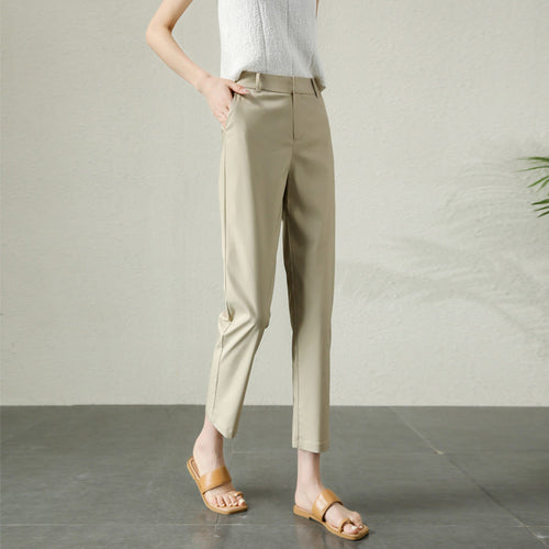 Damen elegante Chino Stoffhose