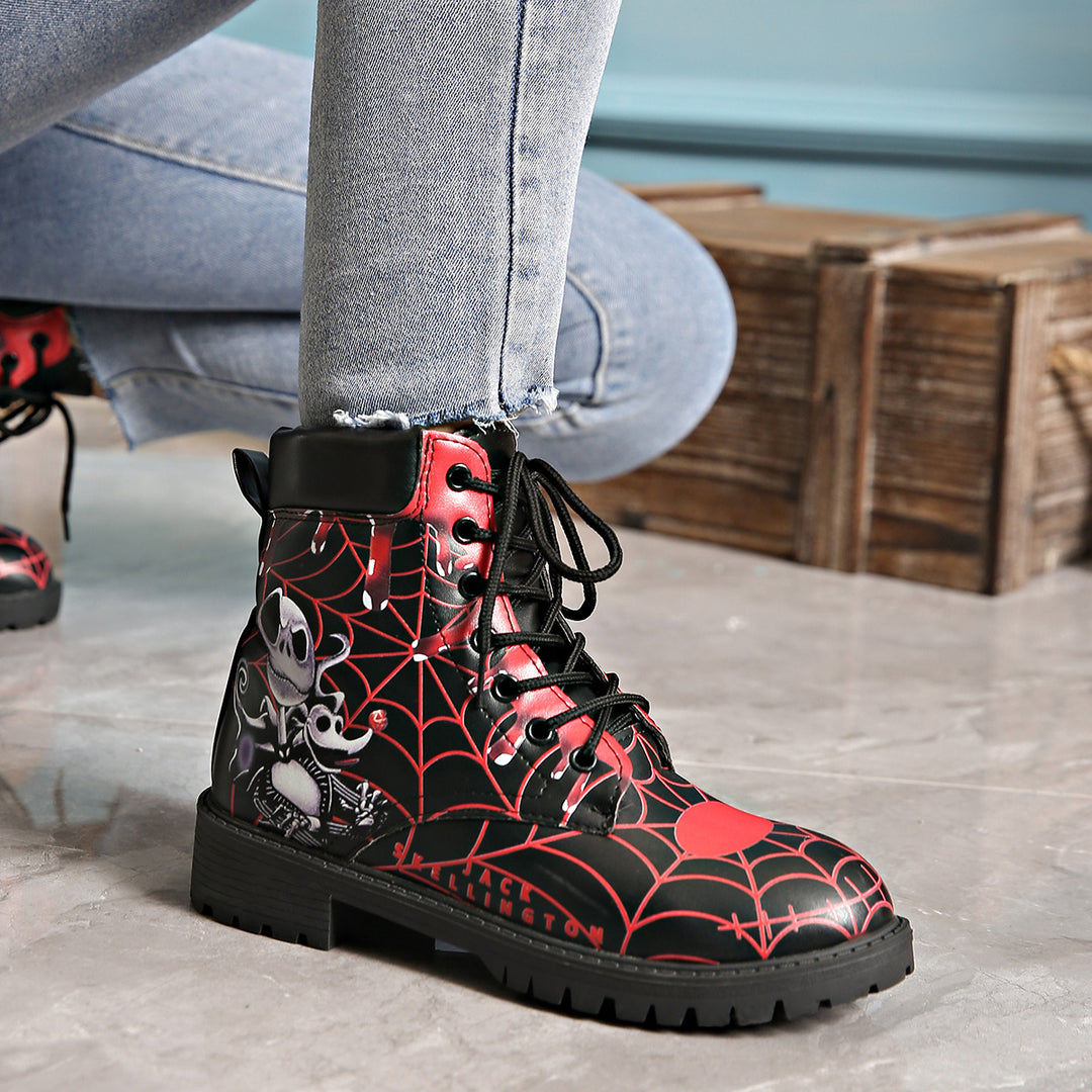 Damen Bunte Schnürstiefel im Künstlerischen Halloween-Design Drune