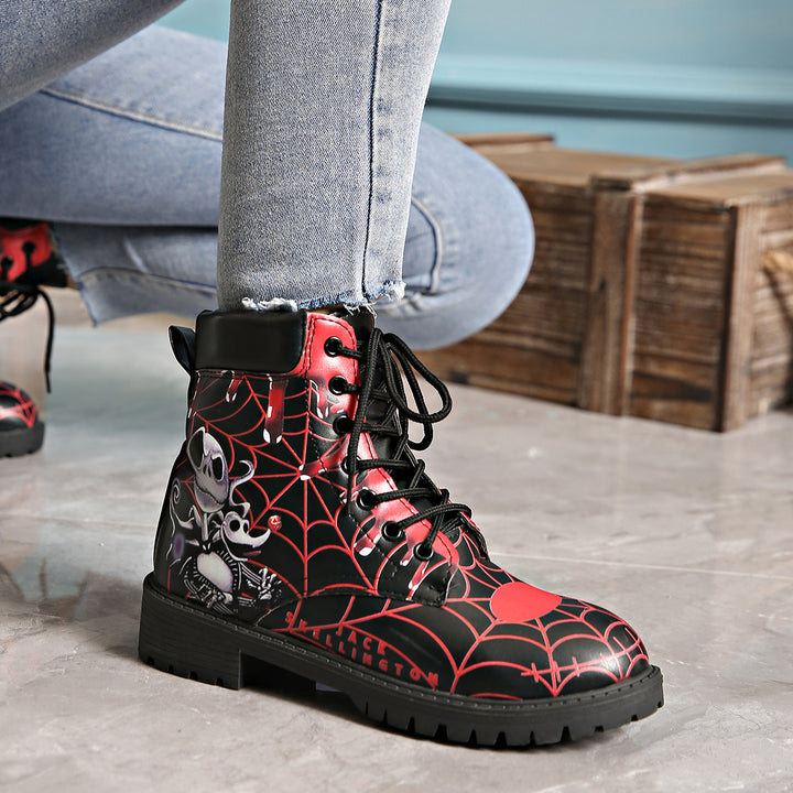 Damen Bunte Schnürstiefel im Künstlerischen Halloween-Design Drune
