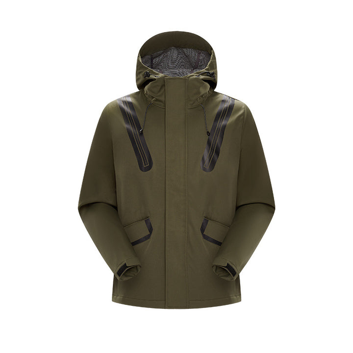 Herren Technische Softshell-Parka mit Kapuze, getapten Nähten und gummierten Einsätzen Drune