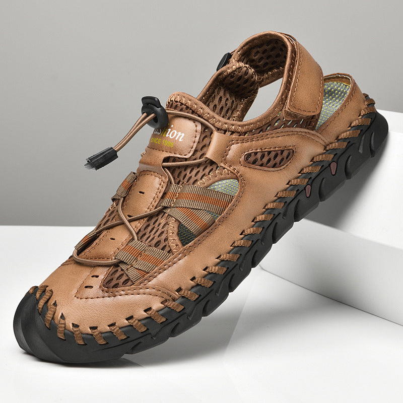 Herren Wasserdichte und atmungsaktive Outdoor-Sandalen mit flexiblem Kordelzug Drune