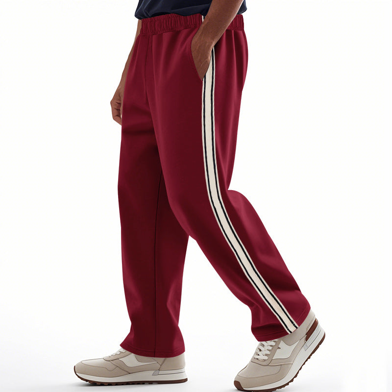 Herren nan weite Relax-Trackhose im Retro-Stil mit doppelter Seitenpaspel und elastischem Komfortbund Drune