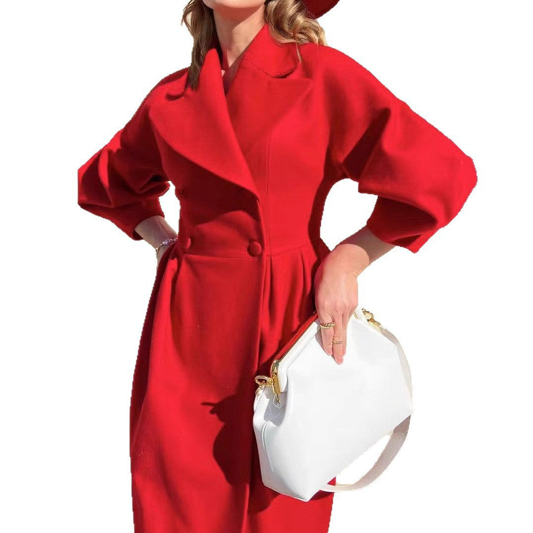 Damen Eleganter und funktioneller Trenchcoat mit seitlichem Schlitz Drune