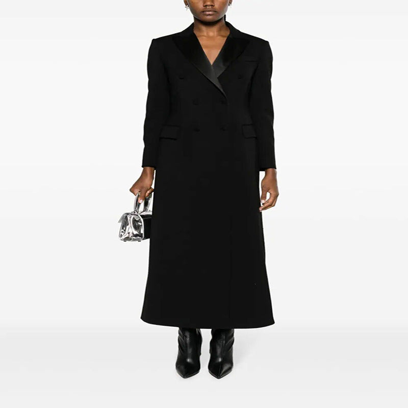 Damen Maxiblazer-Mantel im Smokingschnitt mit schmaler Silhouette Drune