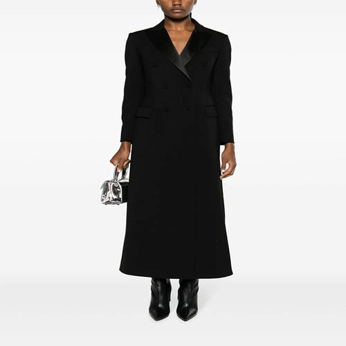 Damen Maxiblazer-Mantel im Smokingschnitt mit schmaler Silhouette Drune