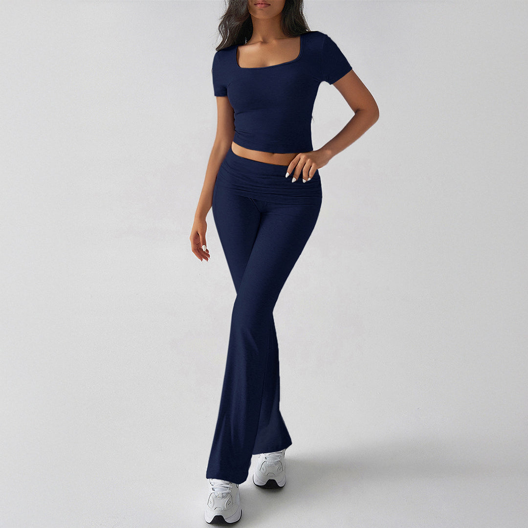 Damen Sportliches Oberteil mit hohen Taillenleggings aktivem Set Drune