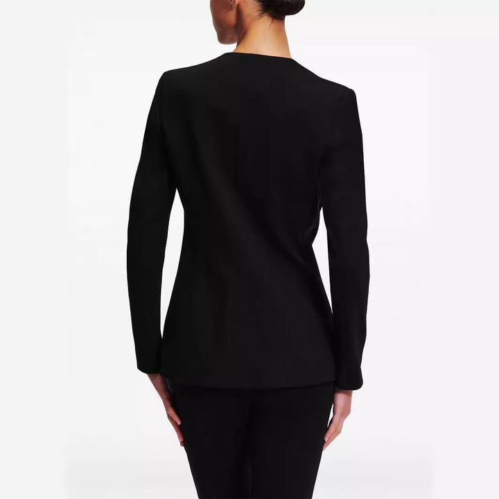 Damen Cape-Ärmel Tailoring-Blazer mit taillierter Silhouette und ausgestellter Hose mit Beinschlitz Drune