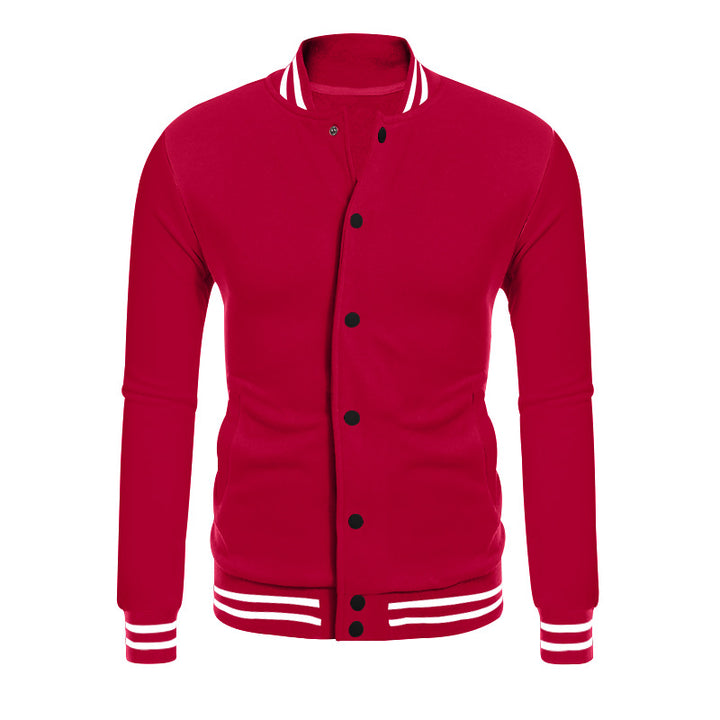 Herren nan College-Bomberjacke im Varsity-Stil mit Druckknopfleiste und gerippten Bündchen Drune