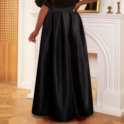 Damen eleganter Maxi-Rock mit voluminösem Falten-Design Drune