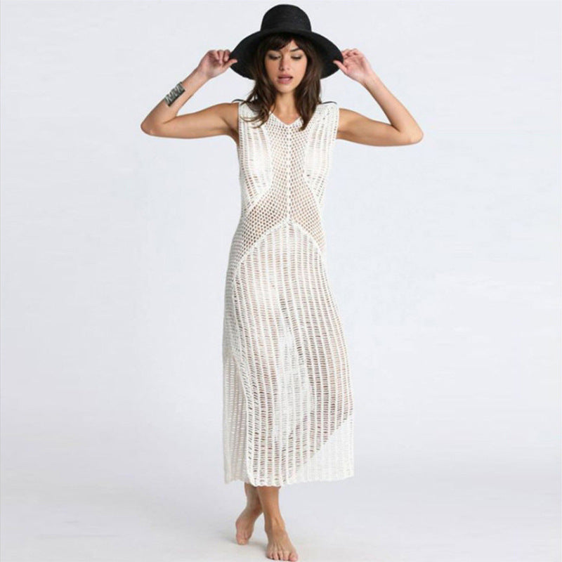 Damen elegantes Netzkleid mit asymmetrischem Schnitt Drune