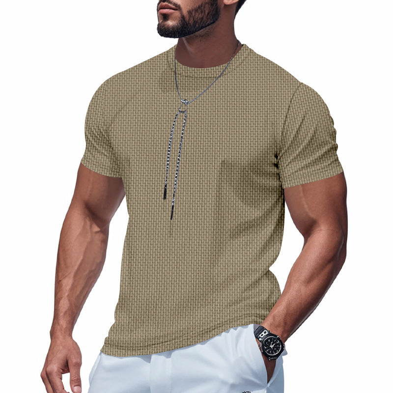 Herren Kurzarm T-Shirt mit strukturiertem Design und atmungsaktiver Baumwolle Drune