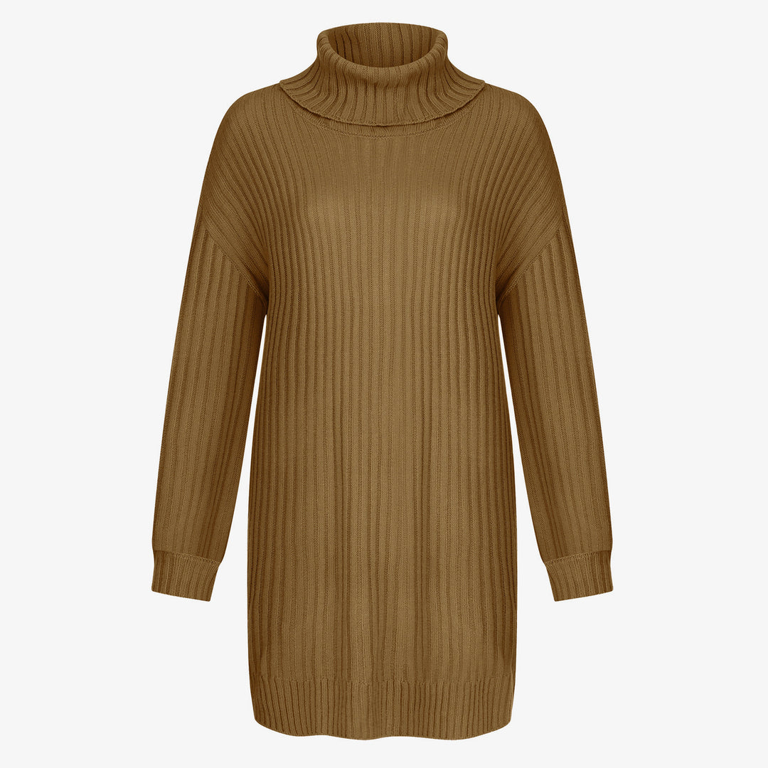 Damen Gerippter Rollkragen-Tunika mit kastigem Oversize-Schnitt Drune