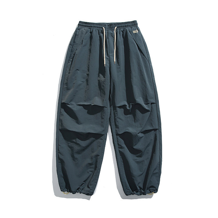 Herren Baggy-Cargo-Hose mit elastischem Tunnelzugbund, Kordelzug und verstellbaren Saumbündchen Drune