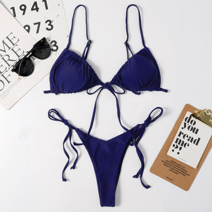 Damen Bikini-Set mit ajustierbaren Bindebändern und modischem Leopardenmuster Drune