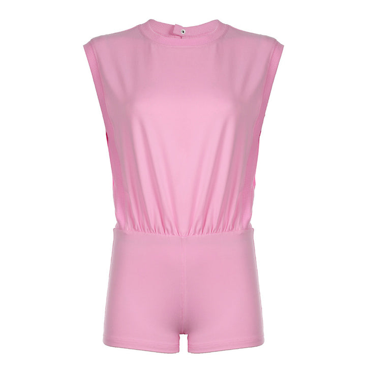 Damen Sportlicher Einteiler mit hohem Kragen und elastischem Bund Drune
