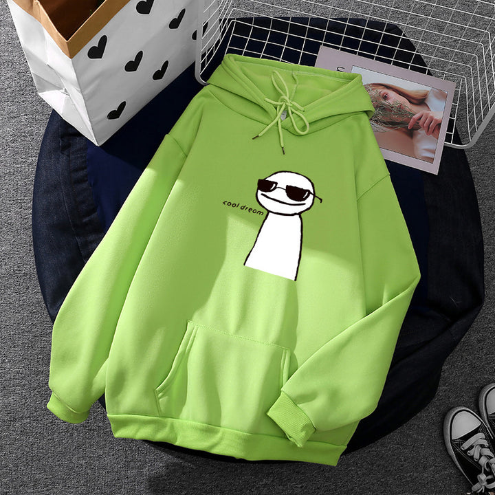 Damen nan übergroßer Kapuzenpullover mit Kängurutasche und humorvollem Comicprint Drune