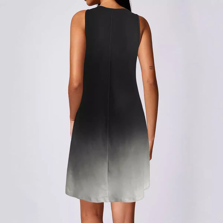 Damen Sommerliches V-Ausschnitt Kleid im modischen Ombre-Design Drune