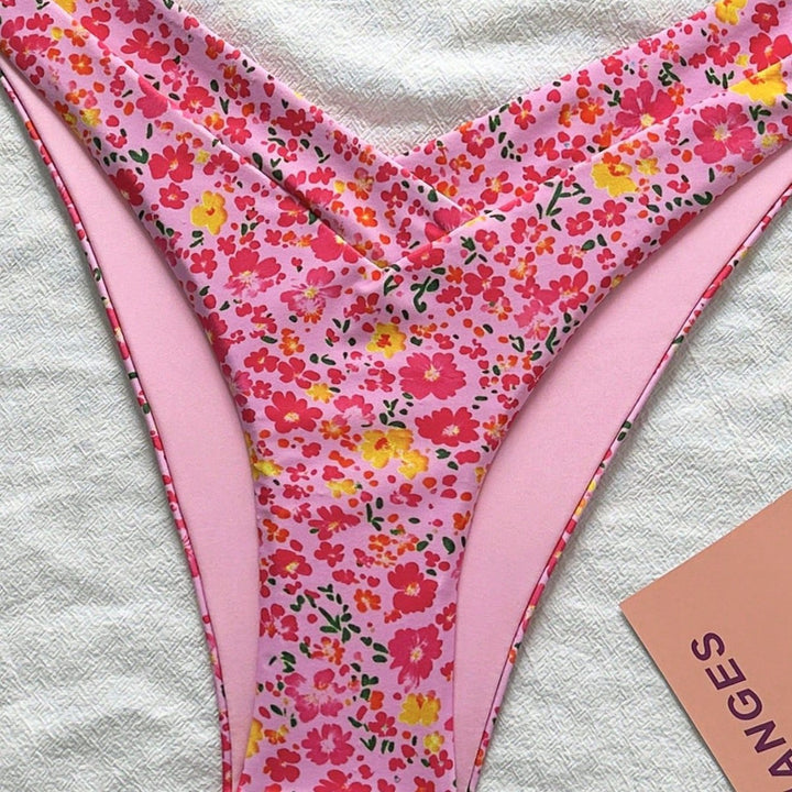 Damen Triangel-Bikini mit Blütenmuster Drune