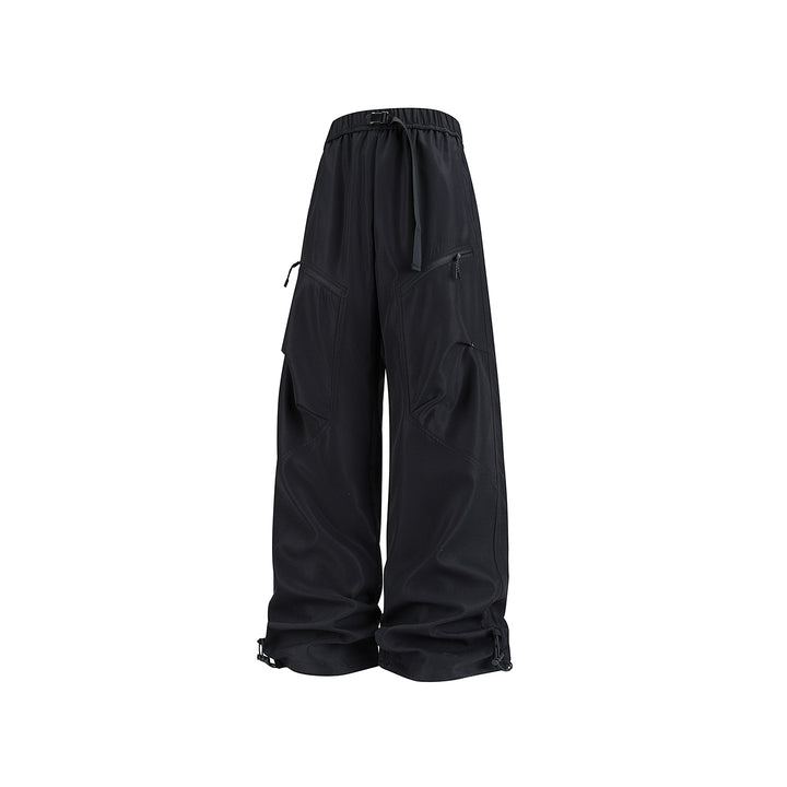 Herren Weite Technical‑Cargo‑Hose mit Tunnelzugbund, verstellbaren Beinabschlüssen und Reißverschlusstaschen Drune